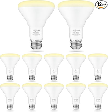 SHINESTAR 12 Pack Flood Light Bulb Indoor, 65W Equivalent Dimmable BR30 Led Recessed Lights Bulb, 2700K Soft Warm White, E26 Standard Base for Kitchen Ceiling, Recessed Can,650 Lumens, 8.5W