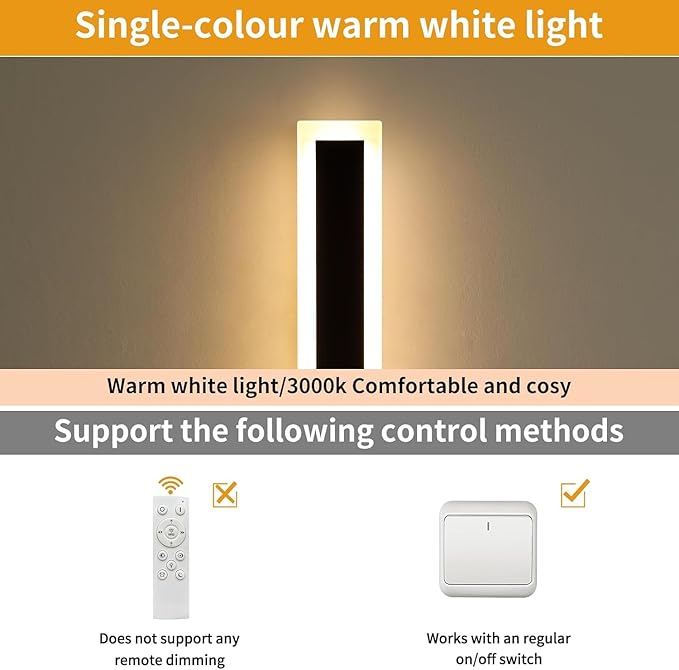 Upgrade Widened 2 Pack Modern LED Wall Sconce, 23.6inch Outdoor Wall Lights, 3000K Warm White, 24W, IP65 Waterproof, Black Long Linear Wall Mount Lighting, Outside Exterior Light for Garage, Patio