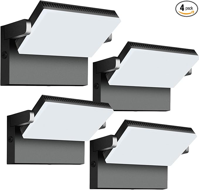 Modern Sleek LED Flood Light 120W, 360° Rotatable Outdoor Security Areas Lighting, 18000LM 5000K Waterproof Wall Pack for Yard,Building,Driveway,Car Lot (4Pack)