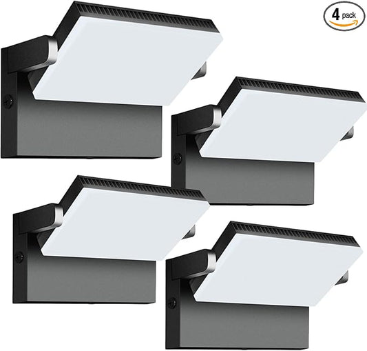 Modern Sleek LED Flood Light 120W, 360° Rotatable Outdoor Security Areas Lighting, 18000LM 5000K Waterproof Wall Pack for Yard,Building,Driveway,Car Lot (4Pack)