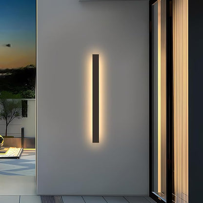 Porch Wall Lights 47.2" Black Outdoor Wall Light 3000K Modern Waterproof Anti Rust Exterior Wall Sconces Long LED Linear Exterior Lighting Fixtures for Patio Garage Garden Swimming Pools