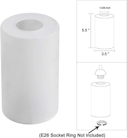 3 Pack Frosted Glass Shade, Cylinder Light Fixture Replacement Globe or Cover with 1-5/8-Inch Fitter for Chandelier Wall Sconce Pendant Light, G0073