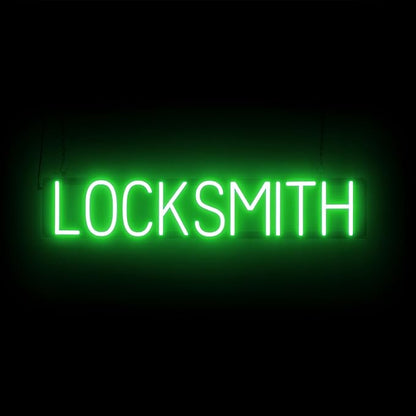 SpellBrite LOCKSMITH Sign | Neon Locksmith Sign Look, Green LED Light Source | 33.7" x 6.3"