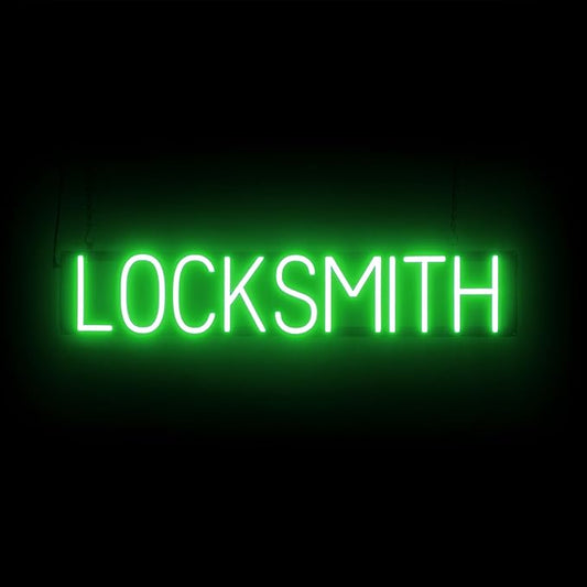 SpellBrite LOCKSMITH Sign | Neon Locksmith Sign Look, Green LED Light Source | 33.7" x 6.3"