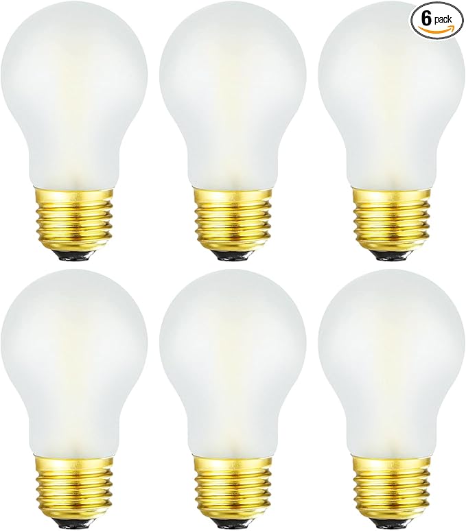 Frosted E26 Led Bulb 6W Equal 60 watt A15 LED Edison Bulb Dimmable Soft White 3000K LED Bulb for Ceiling Fan Light Bulbs,Chandeliers,Wall sconces and Refrigerator Light Bulb 600LM AC120V 6Pack