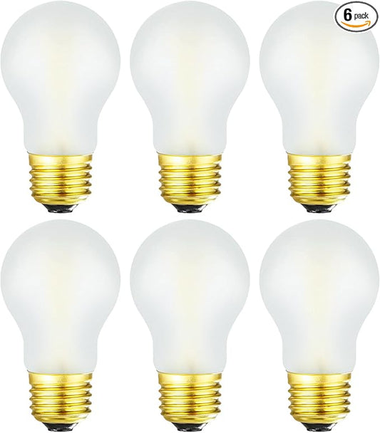 Frosted A15 LED Bulb 8W Equal E26 Bulb 75 Watt Dimmable E26 Edison Light Bulb 4000K Daylight AC120V 800LM A15 LED Bulb for Ceiling Fan,Fridge,Wall sconces,Desk lamp, Pack of 6