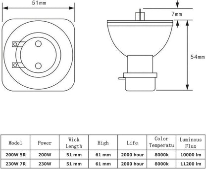 MSD Platinum 5R Lamp Beam 5R Bulb for 200W Moving Beam Lights