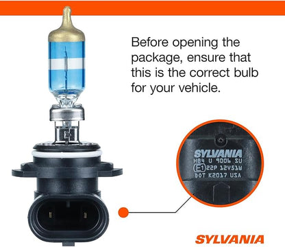 SYLVANIA - 9006 SilverStar Ultra - High Performance Halogen Headlight Bulb, High Beam, Low Beam and Fog Replacement Bulb, Brightest Downroad with Whiter Light, Tri-Band Technology (Contains 2 Bulbs)