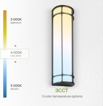 ASD LED 24" Half Cylinder Wall Light, Outdoor Patio Sconce | 3CCT, Stainless Steel, Waterproof, Energy Star, ETL Listed | 24W 1970LM 3000-5000K 100-277V | Exterior Lighting | Dark Bronze, 4 Pack