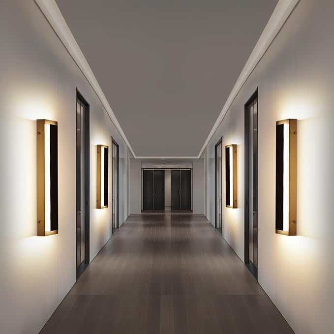 15.7’’ Outdoor Wall Light Fixtures, Modern Wall Sconces, Exterior Lighting Fixtures, 3000K Warm White, IP65 Waterproof, Corrosion-Resistant, Outside Lights for House, Porch, Garage -2 Packs