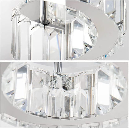 CLAIRDAI Flush Mount Ceiling Light Fixture LED Mini Chandeliers with Crystals Hallway Light Mini Modern Crystal Chandeliers Bedroom Chandelier for Bathroom Kitchen Office