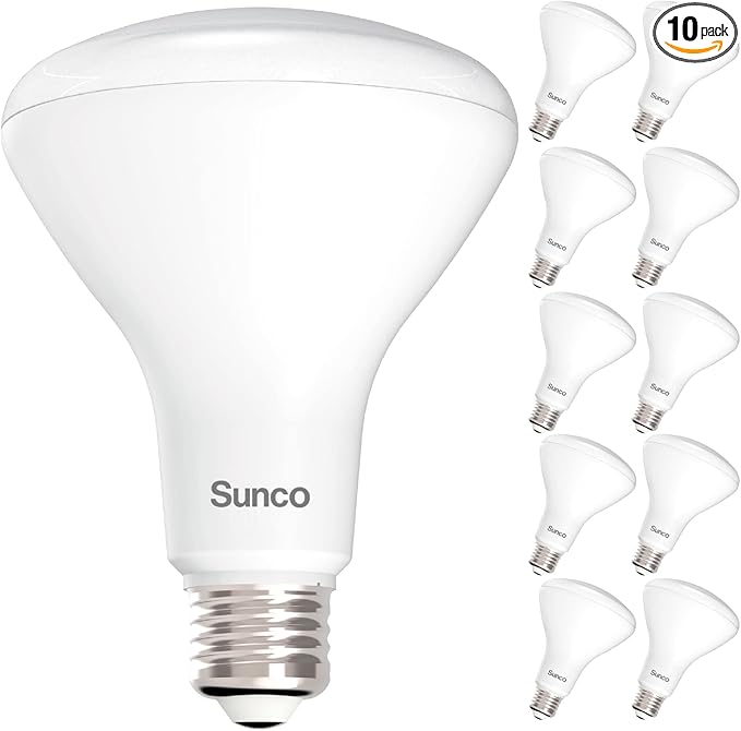 Sunco 10 Pack BR30 Light Bulbs LED, Recessed Can Light Bulbs, Indoor Flood Bulb, 850 LM, 11W (65W Equivalent), 4000K Cool White, Dimmable, E26 Base, for Home, Kitchen, Bedroom UL.