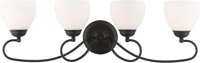 Livex Lighting 4754-04 Brookside 4-Light Bath Light, Black