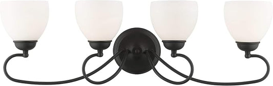 Livex Lighting 4754-04 Brookside 4-Light Bath Light, Black