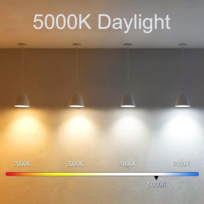7.3 Inch E26 Led Bulb 6W Dimmable, 5000K Daylight Edison Bulbs 800LM, Equal 80 Watt Tubular T10 T9 Long Clear Glass Light Bulb for Pendant Pipe Wall Sconces Chandeliers - 2Pack