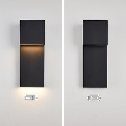 Modern LED Outdoor Wall Sconce 17W Integrated LED Outdoor Wall Mount,Anti Rust Textured Black Suit for Wet Locations and All Rooms,Easily Installed in Any Direction.Bulb Included.