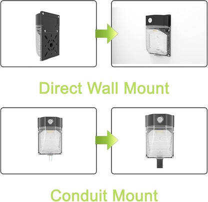 YXL 4PACK 30W 3600LM LED Wall Pack Lights with Dusk to Dawn Photocell, AC100-277V 5000K Wall Pack Lights Outdoor Led, IP65 Waterproof, ETL Listed, for Porch Garden Garage Warehouse Security Lighting