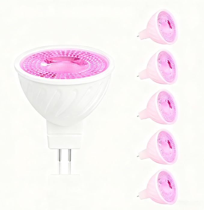 MR16 LED Bulb 50W Halogen Equivalent, (Dimmable MR16 LED Bulb Pink 6-Pack)