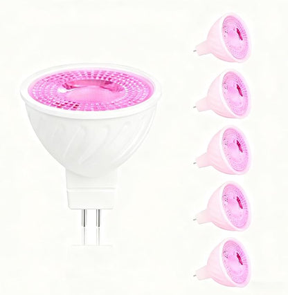 MR16 LED Bulb 50W Halogen Equivalent, (Dimmable MR16 LED Bulb Pink 6-Pack)
