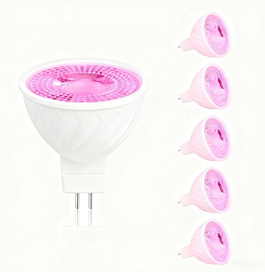 MR16 LED Bulb 50W Halogen Equivalent, (Dimmable MR16 LED Bulb Pink 6-Pack)