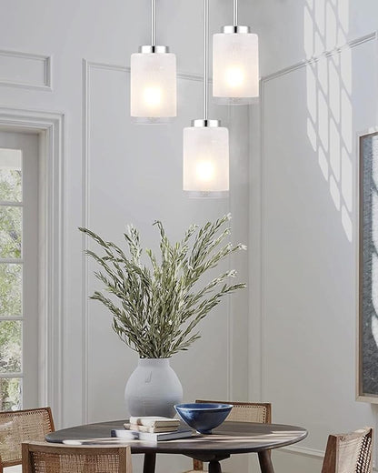 6-Pack White Linen Frosted Glass Shade Replacements, Globe Glass Lamp Shade for Light Fixtures, 1.65 In Fitter, 5.9 In Height, 3.9In Diameter Glass Shades Covers for Chandeliers Pendant Wall Sconces