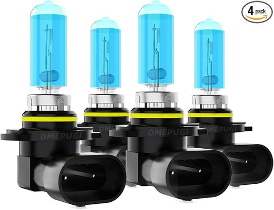 Compatible With 2017 2018 Toyota Corolla Halogen Headlight Bulbs,9005/H10/HB3 High Beam+ 9005/H10/HB3 Low Beam Halogen Light Bulb,Plug N Play,Super Bright 6000K White,Pack of 4