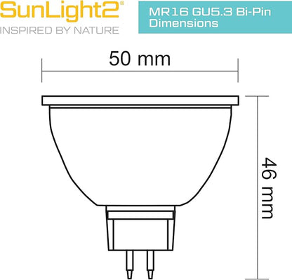 SunLight2® Premium Edition | MR16 LED Bulb 7W | 12V AC | 3000K to 1800K Dim to Warm | CRI 97+ | 36° Beam Angle Spotlight | Aged Brass Finish | 4 Pack | Energy Efficient Flicker Free