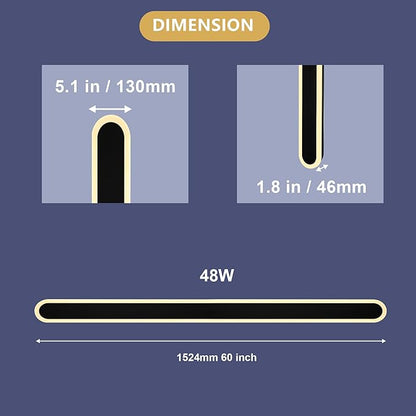 BONLICHT Outdoor Lights 1 Pack Modern Long Exterior LED Wall Lighting Fixtures 60 inch Dimmable 5CCT LED Linear Outdoor Black Wall Sconces Lamp for Garage Door Garden Yard Porch Patio Corridor House