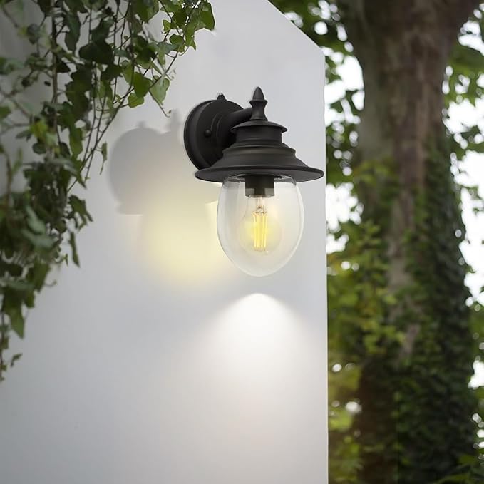 Kalium Outdoor Porch Light Fixtures, Upgrade Dusk to Dawn Sconce Lighting Exterior Wall Sconce Decor for Front Door House