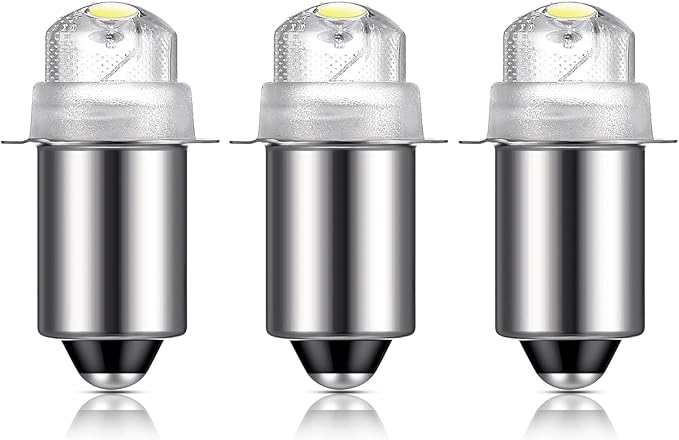 Honoson 3 Pieces Flashlight Bulb 55-Lumen 4.5 Volt LED Krypton Replacement Bulb Flashlight Bulbs for Torch with 10 Year Lifespan, 41-1644 Krypton Bayonet Base LED