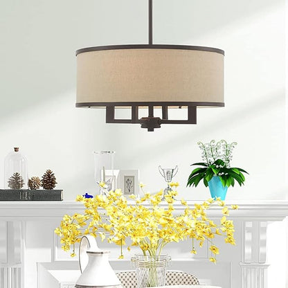 Livex Lighting 62615-91 Park Ridge 4 Light Chandelier, Brushed Nickel, 18"L x 18"W x 48"H