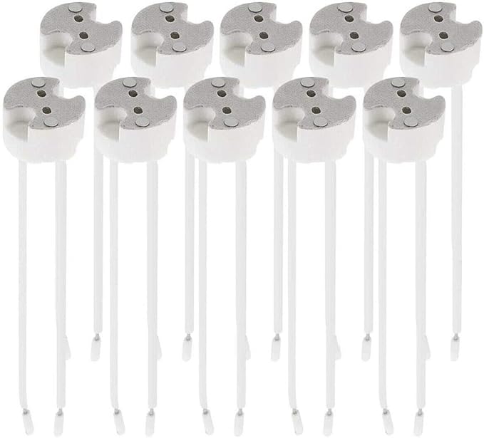 Bioluz LED 10 Pack MR16 Light Socket for Halogen and LED, fits All GU5.3 Sockets, Ceramic Base with Silicon Wire Also fits MR11 and G4 (Pack of 10)
