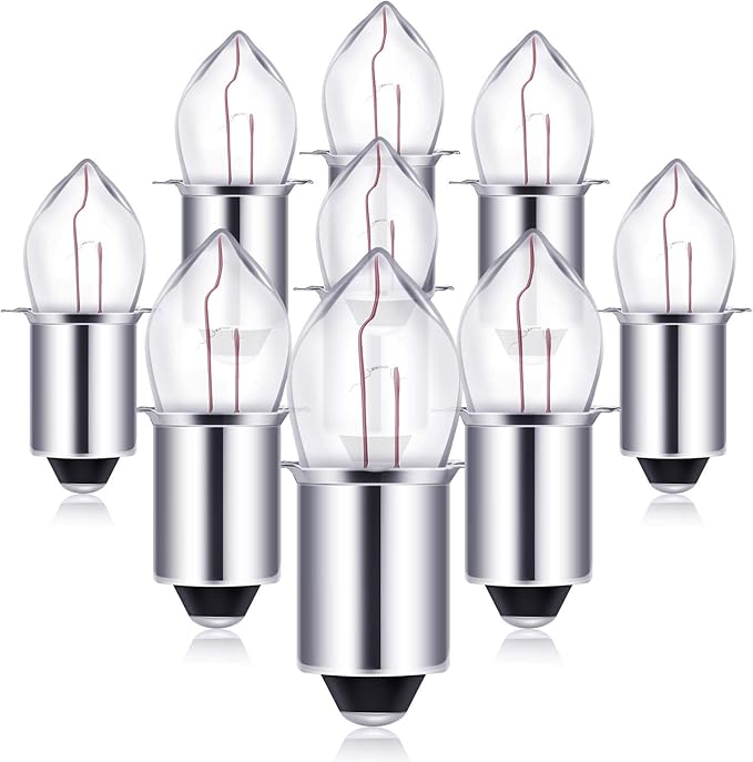 Mudder 8 Pieces 2D-2.4-Volt 0.7A Krypton Flashlight Bulb Replacement Bayonet Base Bulb