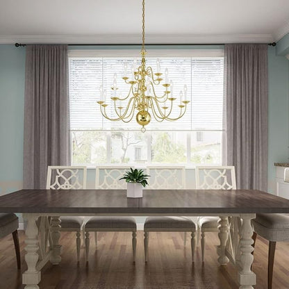 Livex Lighting 5019-02 Williamsburgh 20-Light Chandelier, Polished Brass, 33" x 1" x 33"