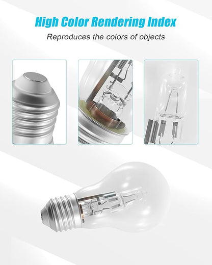 ULZOZN A55 E27 53W Bulb 220V 2700K Fit for Desk Lamps and Enclosed Fixtures with A55 Light Type, Transparent, 10Pcs