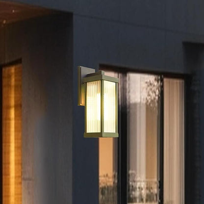Outdoor Wall Light Fixtures, Exterior Waterproof Lanterns, Porch Sconces Wall Mounted Lighting with E26 Sockets & Glass Shades, Modern Matte Black Wall Lamps for Patio Front Door Entryway