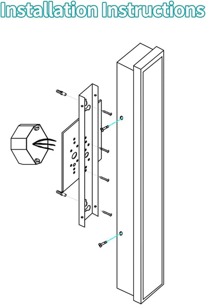 Modern Outdoor Lights 23.6in Outdoor Wall Sconce 12W 3000K Frosted White Acrylic Exterior Light Fixture Watetproof Suitable for Porch Patio Garage