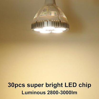 Aolyty 45w (85W Equivalent) PAR38 LED Bulb Natural White 4000K 3500lm E26 Base 35 Degree Beam Angle Track Spotlight with Fan AC 120v (Natural White)