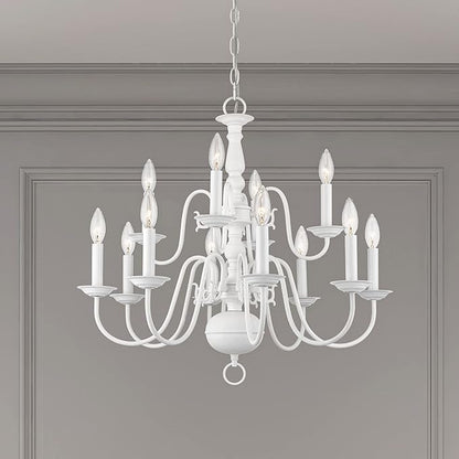 Livex Lighting 5012-03 Williamsburgh 12 Light White Chandelier