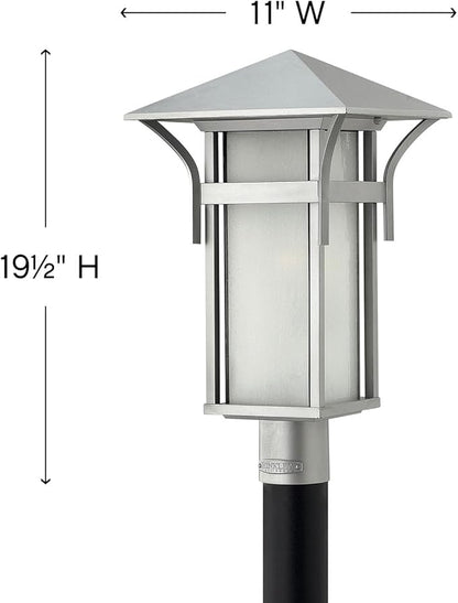 Hinkley Harbor Collection Transitional One Light Large Outdoor Post Top/Pier Mount, Titanium