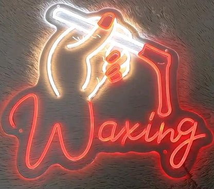 Waxing Neon Sign,Beauty Salon Sign,Esthetics Salon Sign,Waxing Room Wall Decor,Body Waxing Business Sign,Spa Salon Wall Art,Salon Gift Size:16x16inch
