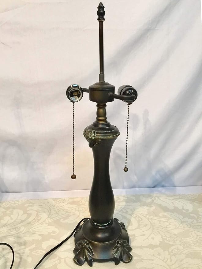Bieye L10818 Baroque Tiffany Style Stained Glass Table Lamp, Antique Lamp Base for Living Room Bedside Home Decoration, 16 x 24 inches