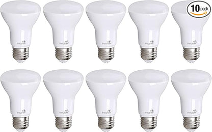 Bioluz LED Light Bulb BR20 Light Bulbs 3000K Bright Soft White LED Bulbs 6W=50W Replacement 90 CRI 540 Lumen Indoor/Outdoor UL Listed CEC Title 20 Compliant Home Decor LED Lights for Bedroom - 10 Pack