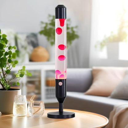 24.4-Inch Relaxing Liquid Motion Lamps,Magma Lamps, Home Decor Living Room Office Bedroom Lamp ((Red Wax White Water/Black))