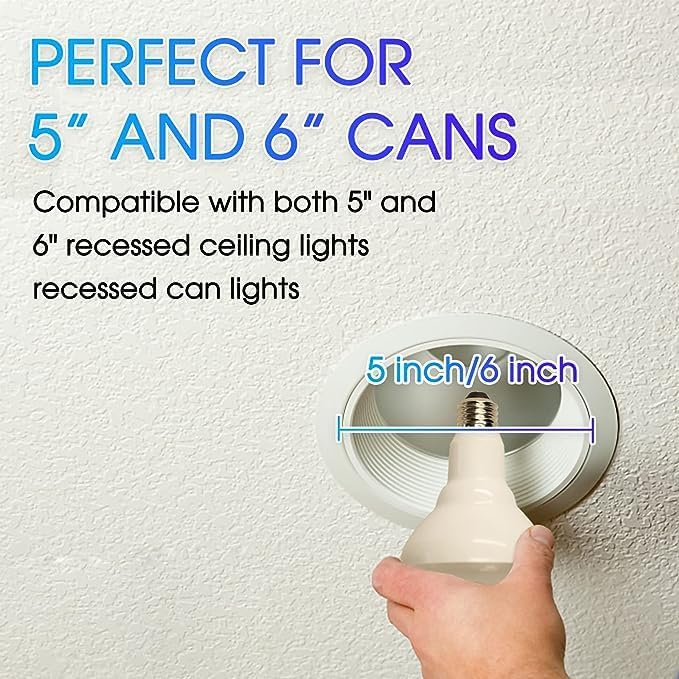 Energetic [Energy Star & CRI 90] 72 Pack LED Flood Light Bulbs BR30, 65W Equivalent, Dimmable, 5000K Daylight, 750lm, Indoor Flood Lights for Recessed Cans, UL Listed