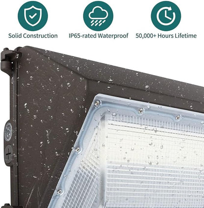 kadision LED Wall Pack 100W 13000lm 5000K Daylight 100-277V, IP65 Waterproof Dusk-to-Dawn Outdoor Lighting for Security, ETL Listed (4 Pack)