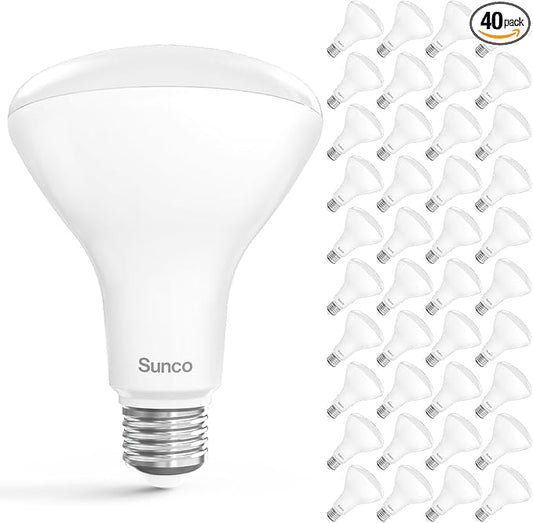 Sunco 40 Pack BR30 Light Bulbs LED, Recessed Can Light Bulbs, Indoor Flood Bulb, 850 LM, 11W (65W Equivalent), 5500K Daylight Glow, Dimmable, E26 Base, for Home, Kitchen, Bedroom UL