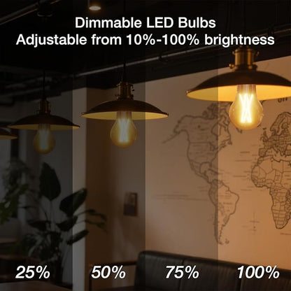 DAYBETTER 6 Pack A19 Vintage LED Edison Bulbs, 60W Equivalent Dimmable LED Bulbs, High Brightness 2700K Warm White, 800 Lumens, 8W E26 Standard Base, CRI80+, Clear Glass Filament Bulb for Living Room