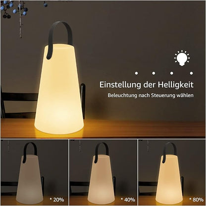 Outdoor Lanterns, GGII Rechargeable Camping Lantern with IP44 Waterproof, Battery Operated Outdoor Portable Cordless Table Lamp with RGB Lights for Patio Balcony Garden (TPU Handle)