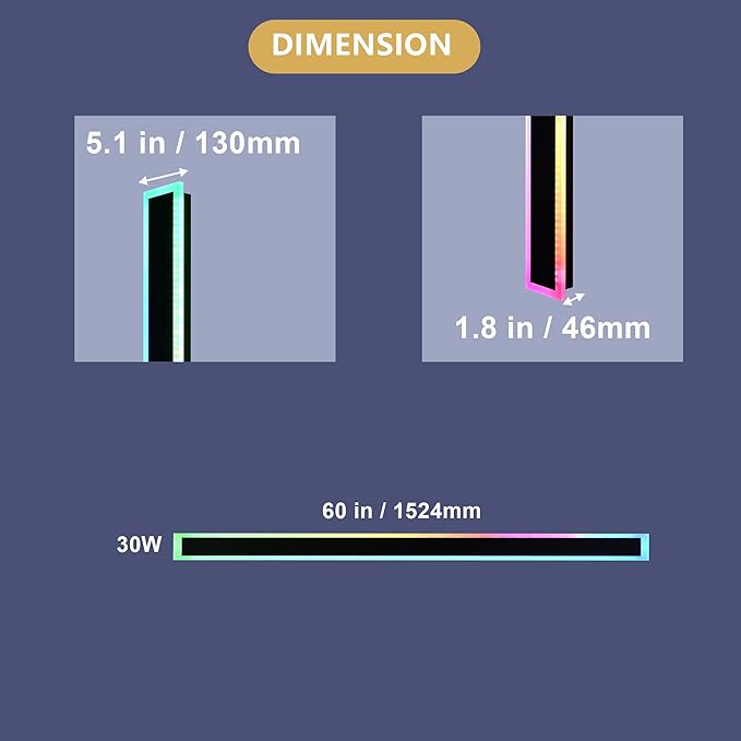 BONLICHT 1 Pack 60inch Modern Outdoor RGB Wall Light Fixture Long Strip Black Porch Wall Mount Lighting Linear Exterior Lights Wall Sconce for House Living Room Garage Patio (Remote Control Included)